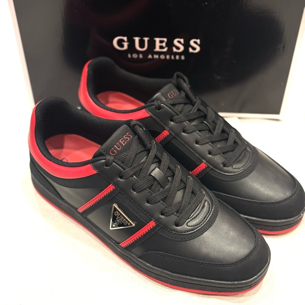 GUESS Los Angeles Lasen Men's Sneakers Color Black/Red